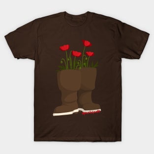 Poppies and Rain Boots T-Shirt